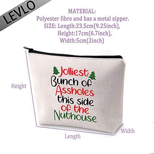 LEVLO Christmas Movie Gifts Jolliest Bunch of Assholes This Side of The Nuthouse Makeup Bags National Lampoons Bags (Jolliest Bunch)