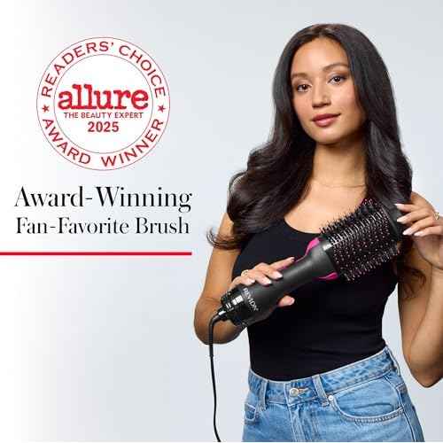 REVLON One-Step Volumizer Hair Dryer and Styler ? Easy Salon-Style Blowouts ? Less Frizz, More Shine, and Reduced Heat Damage, for All Hair Types and Lengths (Black)