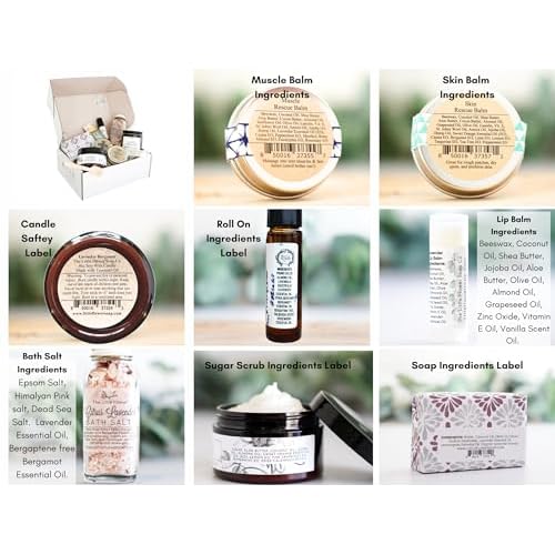 The Little Flower Soap Co - Spa Day gift Box Relaxation Kit - Handmade Candle Soap Salt Scrub and Lotion