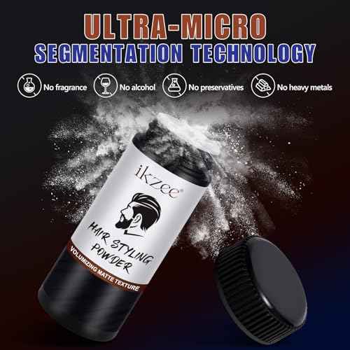 Hair Styling Powder for Men - Texture Powder - Easy to Apply - Natural Matte Hairstyle - Texturizing and Volumizing - 2 Pc Set, 10g