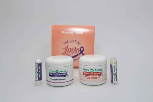 PhysAssist - Comfort kit for Chemo & Radio Patient The Gift of Love, Faith & Support. Standard Size 2-4 oz face and body cream plus lip balm & aromatheraphy inhaler. (STANDARD SIZE 4 OZ)