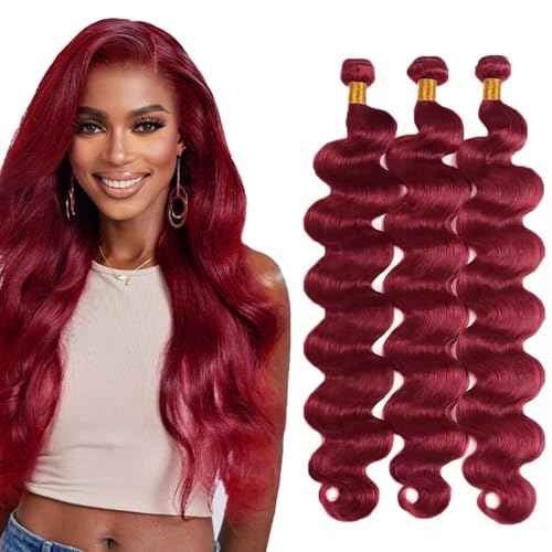 Dark Burgundy Bundles 14 16 18 Inch 99J Body Wave Human Hair 3 Bundles Brazilian Unprocessed Virgin Remy Burgundy Bundle Hair Extensions
