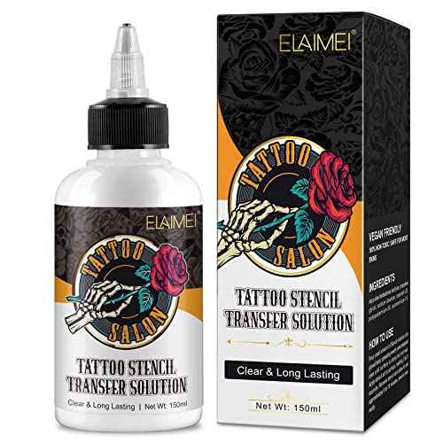 Tattoo Template Transfer Gel, Stencil Magic Cream, Tattoo Application Solution for Transfer Paper Machine Stencils, Temporary Supplies, 5.1 fl. Oz; ZYNJ1