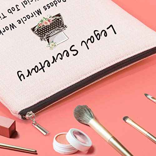 JXGZSO Secretary Gifts Legal Assistant Cosmetic Bag Because Badass Miracle Worker Isn't An Official Title Makeup Bag Administrative Assistant Gifts