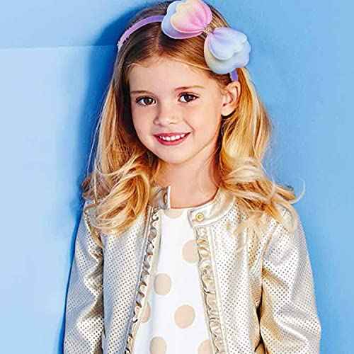 Glitter Headbands for Girls Butterfly Sparkly Hair Bands with Teeth Bows Flower Sequin Hairband for Toddler Girl(6pcs)