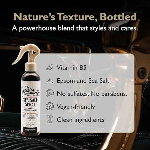 Sea Salt Spray ? Lightweight Texture, Volume, and Flexible Hold with Epsom Salt & Pro-Vitamin B5 (8.45 oz, Tobacco Vanilla)