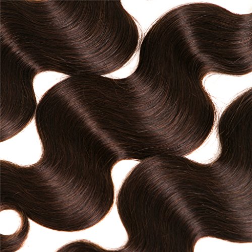 Body Wave Dark Bundles Human Hair Brazilian Body Wave Hair Extensions Sew In 9A Grade Virgin 100% Unprocessed Remy Human Hair Weave Extensions (Body 2#, 14 16 18inch)