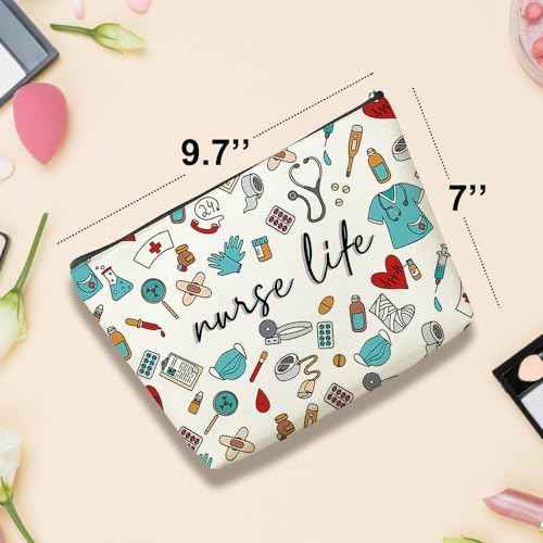 Inspirational Nurse Gifts, Makeup Bag Nurse Accessories for Work Nursing Practitioner Gift for Women Cosmetic Bag Rn Gifts for Nurses Graduation Nurse's Week Appreciation Christmas Birthday Gift