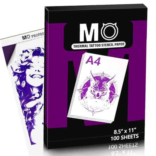 MO MOLONG Premium Tattoo Transfer Paper 100 Sheets Tattoo Stencil Paper for Professional Easy to Use 4 Layers A4 Size Stencil Paper for Tattooing