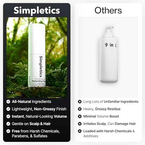 Simpletics Texturizing Powder - All Natural, 4 Ingredient Nourishing Formula with Rice Starch - Chemical Free - Gives Volumized, Texturized, Matte Finish to Men & Women