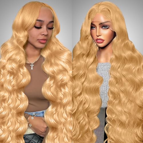 Honey Blonde 13x6 HD Lace Front Wigs Human Hair Honey Blonde Wig Human Hair 200% Density Honey Blonde Body Wave Wigs Human Hair 27# Colored 22 Inch