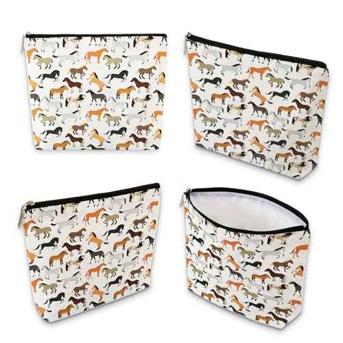 Degpum Horse Makeup Bags for Women,Perfect Cosmetic Bag Just A Girl Who Love Horse For Sisters,Daughters, Friends,Teen Girls & Women. Ideal Gift For Travel, Birthdays, & Christmas,Mothers Day