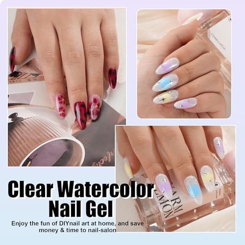 Blooming Gel Nail Polish 15ml - Clear UV Gel for Spreading Effect, Marble, Floral, Watercolor Nail Art Design - Soak Off Gift for Women