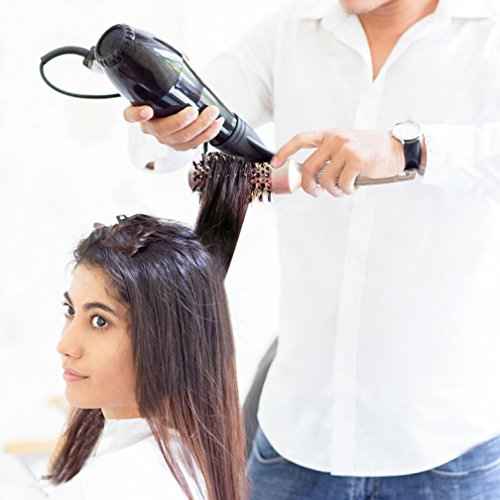 Round Barrel Anti-Static Hair Brush with Boar Bristles, Nano Thermal Ceramic Ionic Tech | For Extra Shine | Protect Hair, Enhance Texture, For Straightening & Drying (1 1/4 inch)