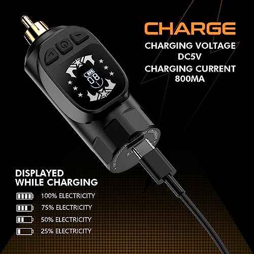 Hawink Tattoo Battery Wireless Power Supply for RCA Rotary Tattoo Pen Machine (Red) P155-2-RCA