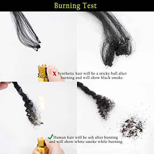 Orientfashion Textured Loc Extensions Human Hair,8-16inch 0.4cm 0.6cm And 0.8cm Human Hair Curly Ends Handmade Permanent Locs Extensions Can Be Dyed Bleached Curled and Twisted With Free Gifts (8inch