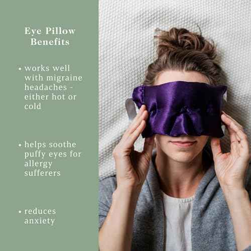Victoria's Lavender Luxury Aromatherapy Lavender Eye Mask - Ideal for Hot or Cold Applications, Weighted Eye Compression, Meditation Silk Mask, Made in The USA (Colors May Vary)