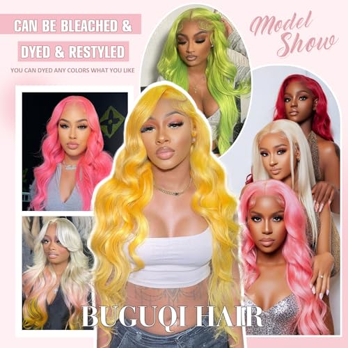 613 HD Lace Frontal Wig 13x6 Blonde Body Wave Lace Front Wigs Human Hair Pre Plucked Glueless Wigs for Women (26inch)
