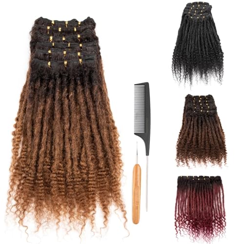 Originea 0.6cm 6-18 Inch 100% Human Hair Dreadlock Extensions Curly Ends Loc Extensions Human Hair For Women/Kids Handmade Permanent Loc Extensions Can Be Dyed Bleached Curled T27# 8 inch 30 Strands