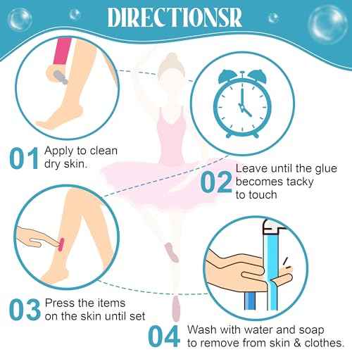 1 Pcs Roll On Body Adhesive for Dancers, Sweat Resistant Water Wash Off Body Glue for Skin & Clothing, Fashion Butt Glue Applicator for Compression Stocking, Bras, Wig, Residue Free, 2oz