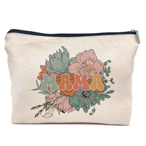 IWXYI Mama Mom Makeup Bags With Zipper - Travel Toiletry Gifts For Women