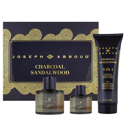JOSEPH ABBOUD Charcoal Sandalwood Eau de Parfum Gift Set for Him, 3.4 fl. oz