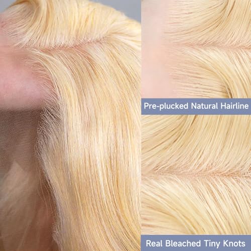 22 Inch Blonde Wig Human Hair Body Wave Lace Front Wigs Human Hair Pre Plucked 613 13x6 Lace Front Wig Human Hair 210 Density 613 HD Lace Frontal Wigs