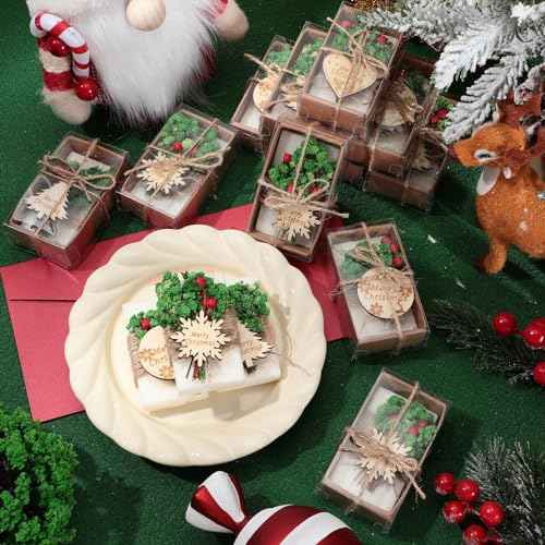 20 Pack Christmas Mini Soap Favors Bulk Handmade Christmas Scented Soap Wedding Party Favors Gifts Baby Shower Bridal Shower Gifts for Guests(1.7 x 3.15 Inch,Rectangle)