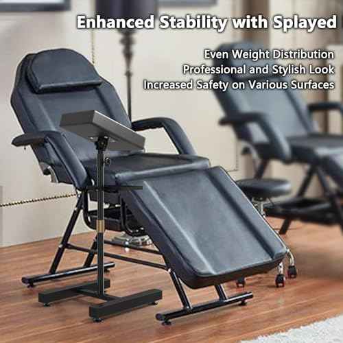 ZHOOGE Tattoo Armrest Stand H Base with Tray Adjustable Height for Studio Tattoo Supply