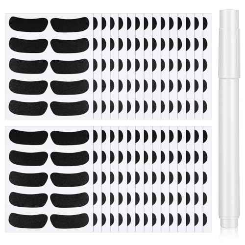 300 Pcs Eye Black Stickers, Softball Baseball Stickers Sports Eye Black Sticker Breathable Eyes Strips with 1 White Pencil Sport Adhesive Sticker for Football Lacrosse Fans Eyes Strip Birthday