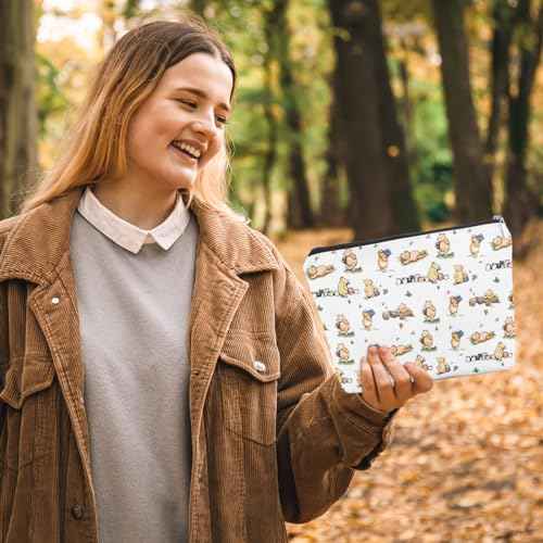 Cartoon Bear Inspirational Cute Makeup Bag Bear Inspired by Classic Gifts Pooh Bear Travel Pouch Cosmetic bag for Pooh Loving Women for birthday Party Favors Gift Zipper Toiletry Bag 03