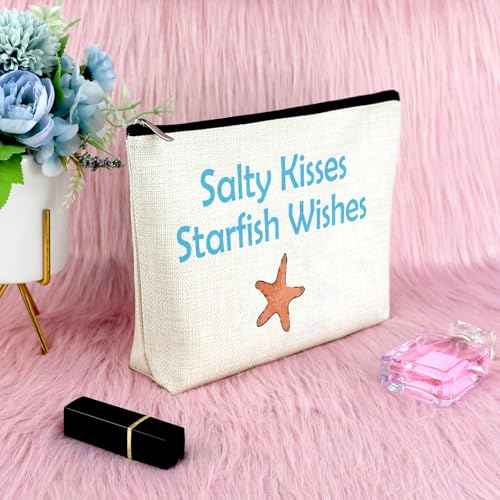 Beach Lover Gifts for Women Makeup Bag Beach Gift Cosmetic Bag Holiday Summer Vacation Presents for Her Friends Sister Daughter Zipper Travel Pouch Toiletry Pouch Birthday Graduation Presents