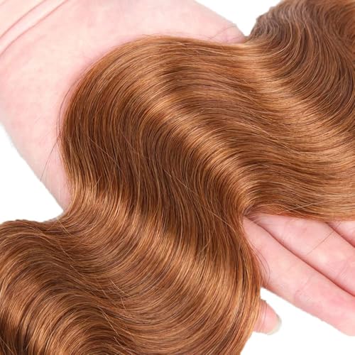 24 24 24 Inch Color #30 Bundle Light Brown Body Wave Human Hair Bundles Light Brown Bundle Color #30 Body Wave Bundles Human Hair Weave