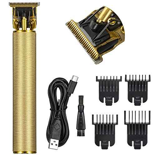 Professional Electric Hair Trimmer, 0mm Baldheaded Hair Clippers for Men Barber Grooming Cordless Rechargeable Close Cutting T-Blade Trimmer Haircutting Beard Shaver Barber (Christmas Gift for Men)