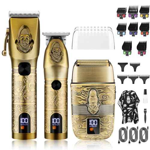Lanumi Professional Hair Clipper Trimmer Set for Men Electric Shaver Razor Cordless Hair Cutting Barber Clippers Beard Trimmer Men¡¯s Grooming Kit Gifts for him