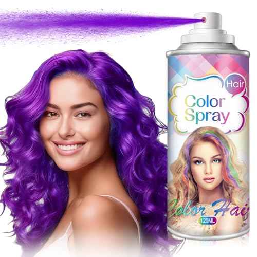 Purple Hair Spray Color Temporary One-Time Use Washable Hair Color Spray for Women Kids,Temporary Hair Dye for Hollowen,Christmas Party,Cosplay (Purple,120 ML£©