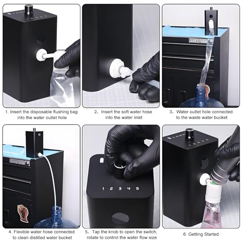 Tattoo Needle Cleaner Ink Washer,Automatic Sensing,Tattoo Needle Cleaning Machine,Rinse Tattoo Cartridge Needle Ink,Tattoo Supplies,Suitable for Tattoo Beginners and Artists (BLACK)
