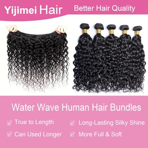 Water Wave Bundles Human Hair Bundle Curly Hair 16 18 20 22 inch 100% Unprocessed Brazilian Virgin Bundles Wet And Wavy Bundle Real Natural Black For Black Women