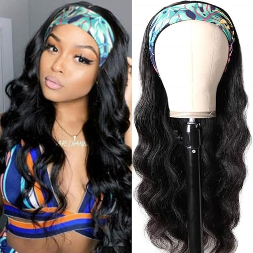 Sungirl Headband Wig Human Hair Body Wave Headband Wigs for Black Women 20 Inch None Lace Front Wig Wear and Go Glueless Wigs Machine Made Brazilian Virgin Natural Color