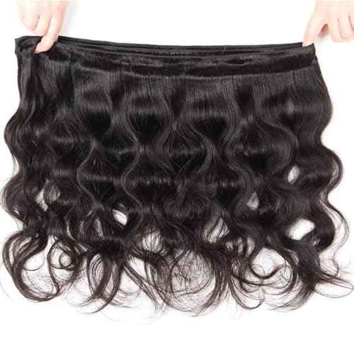 Selina Hair 12A Brazilian Body Wave 4 Bundles Human Hair 8 10 12 14 Inch 400g/Pack Remy Hair Unprocessed Human Hair Weave Hair Extensions for Women Natural Black Color