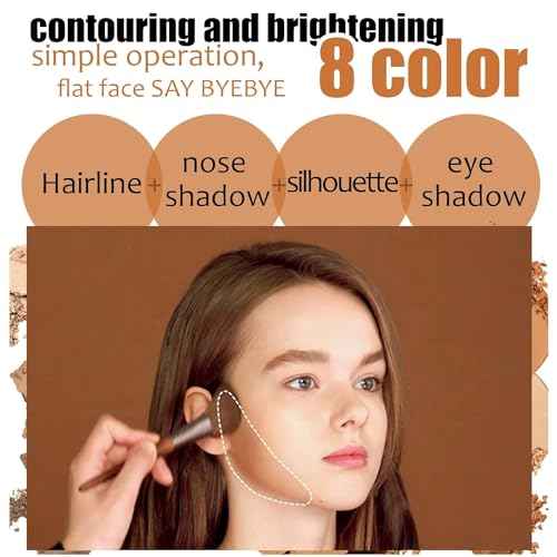 Matte 8 Color Ttimming Makeup Palette, Powder Contour Palette, Cosmetics Contour and Highlighting Powder Foundation Palette, Contour & Bronzer, Light to Medium, Vegan & Cruelty-Free