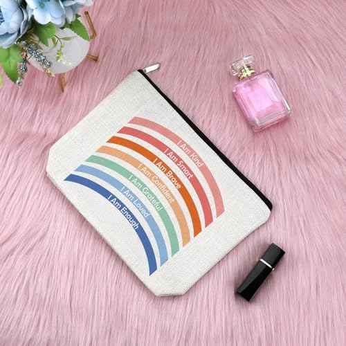 Inspirational Gifts for Women Makeup Bag Friendship Gifts for Women Friends Graduation Birthday Presents for Daughter Niece Christmas Appreciation Presents for Coworker Teacher Mom Zipper Cosmetic Bag