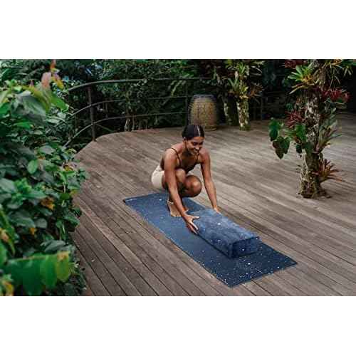 YOGA DESIGN LAB | The Yoga Bolster | Comfortable, Supportive Eco-Friendly Luxury Yoga Cushion | Recycled Plastic Bottle Microfiber | Natural Cotton, Foam Filling (Celestial)