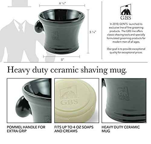 G.B.S Men's Shaving Set, Heavy-Duty Adjustable Double Edge Safety Razor and Shave Mug, Natural Soap, Blades, Shaving Brush and Razor Stand After Shave Balm Pre-Shave Oil