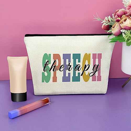 Speech Therapy Gifts Makeup Bag Slp Gifts for Speech Language Pathologist Speech Therapist Thank You Gift Cosmetic Bag Speech Therapy Valentine Birthday Christmas Gift Gifts Travel Pouch