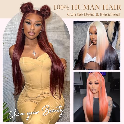 613 Straight Ash Blonde Wig Human Hair, 13x6 HD Lace Front Wigs Human Hair, Glueless & Pre Plucked Human Hair Wig with Baby Hair, 180% Density Ash Blonde Wig (18inch)