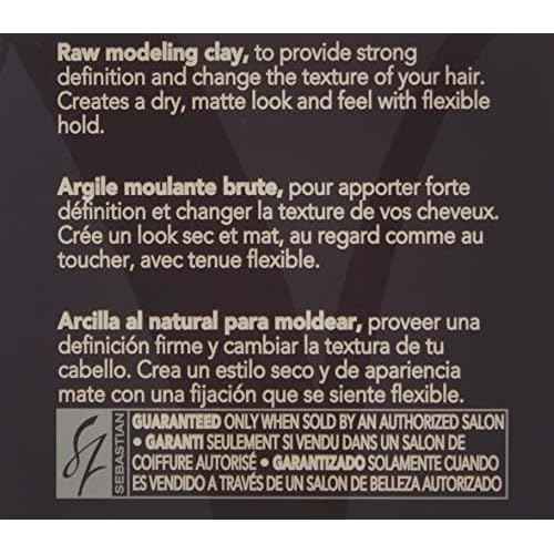 Sebastian Professional Craft Clay with Matte Finish | Remoldable Texturizing Hair Styling Clay for Natural Hold | 1.7 oz