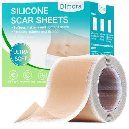 Dimora Medical Grade Silicone Scar Sheets -Ultra Soft Silicone Scar Tape (1.6¡±x60" Roll), Hypoallergenic Scar Removal Treatment for Surgical Scars, C Section, Tummy Tuck, Keloid Treatment