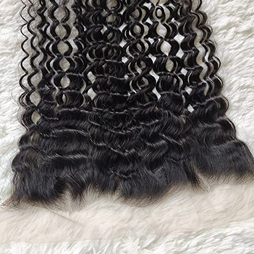 Soft Brazilian Hair Transparent Full Lace Frontals With Baby Hair 20 Inch Water Wave Pre Plucked 13X4 Ear to Ear Lace Frontal Closure Human Hair Pieces