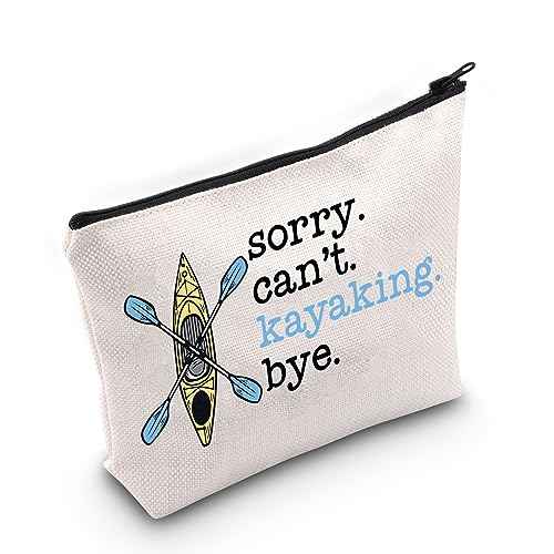 JNIAP Kayaking Makeup Bag Kayak Lovers Gifts Kayaking Gifts Sorry Can't Kayaking Bye Kayaking Zipper Pouch (Kayaking Bye)